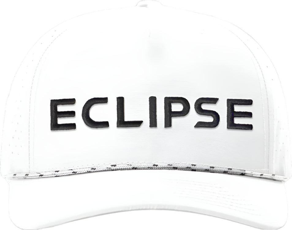 White cap with 'ECLIPSE' text on a white background
