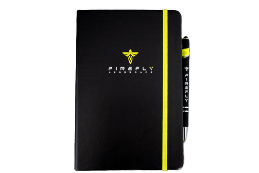 Firefly-Aerospace-Journal-Leather-Bound-Firefly-Pen-Black-Green-Set-Firefly-Logo