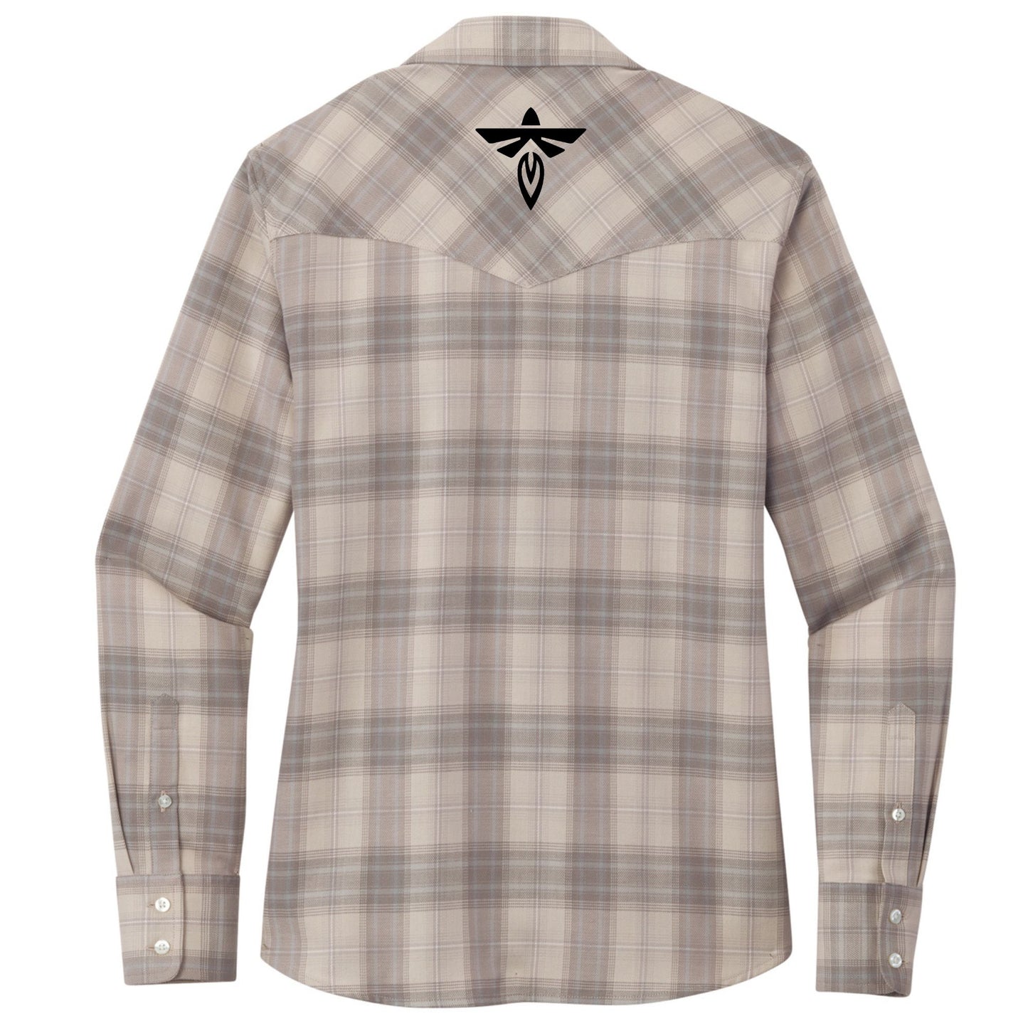 (Employee) Women's Long Sleeve Ombre Plaid Shirt