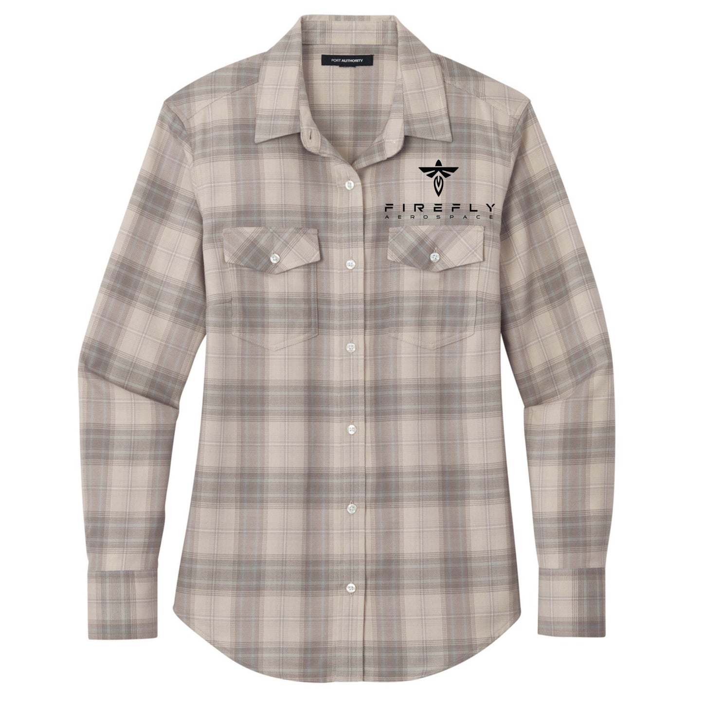 (Employee) Women's Long Sleeve Ombre Plaid Shirt