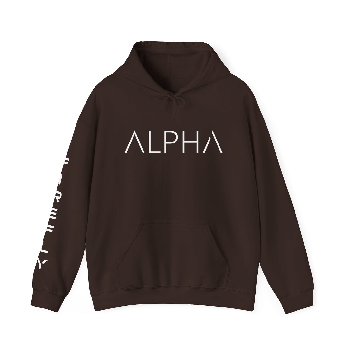 Maroon hoodie with a graphic design on a white background