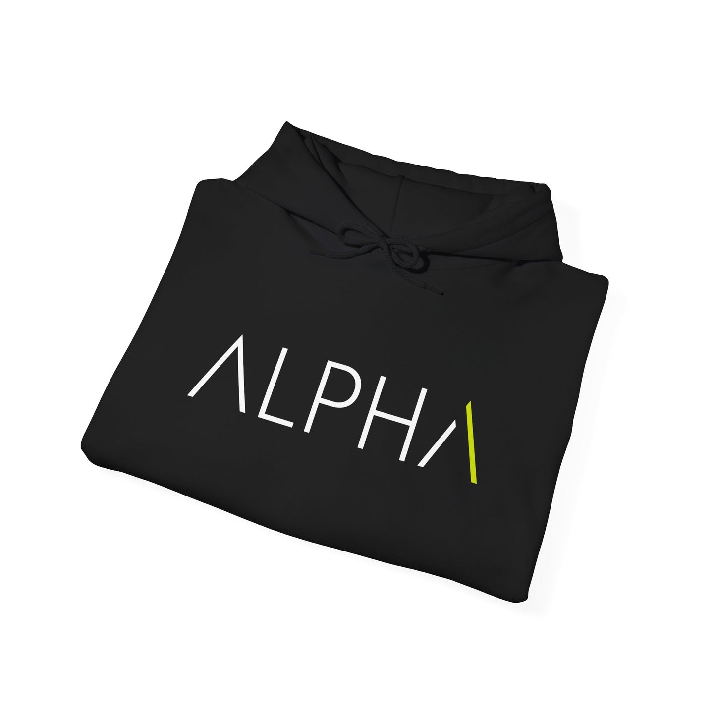 Folded black hoodie with 'Appalachian Raised' text on a white background