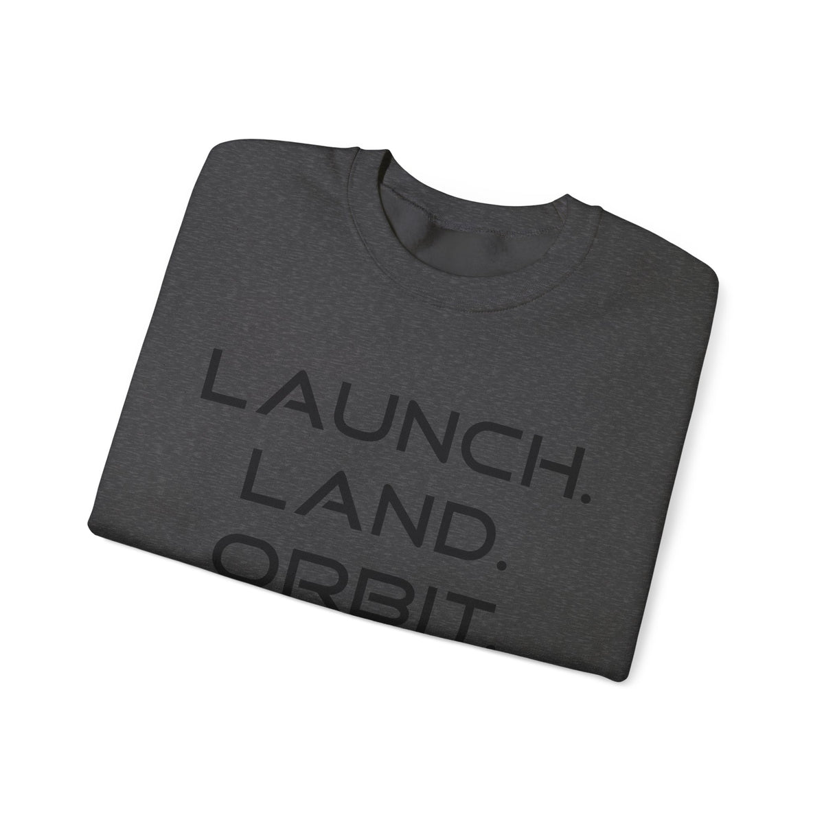 Folded black sweatshirt with 'Perfectly Imperfect' text on a white background