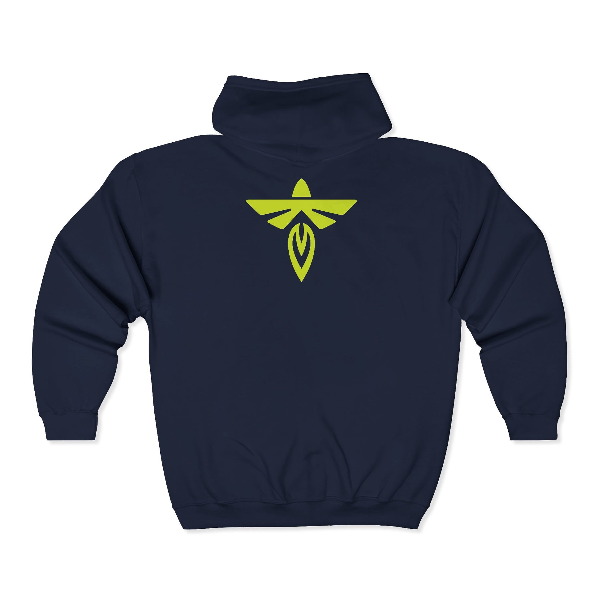 Navy blue hoodie on a white background