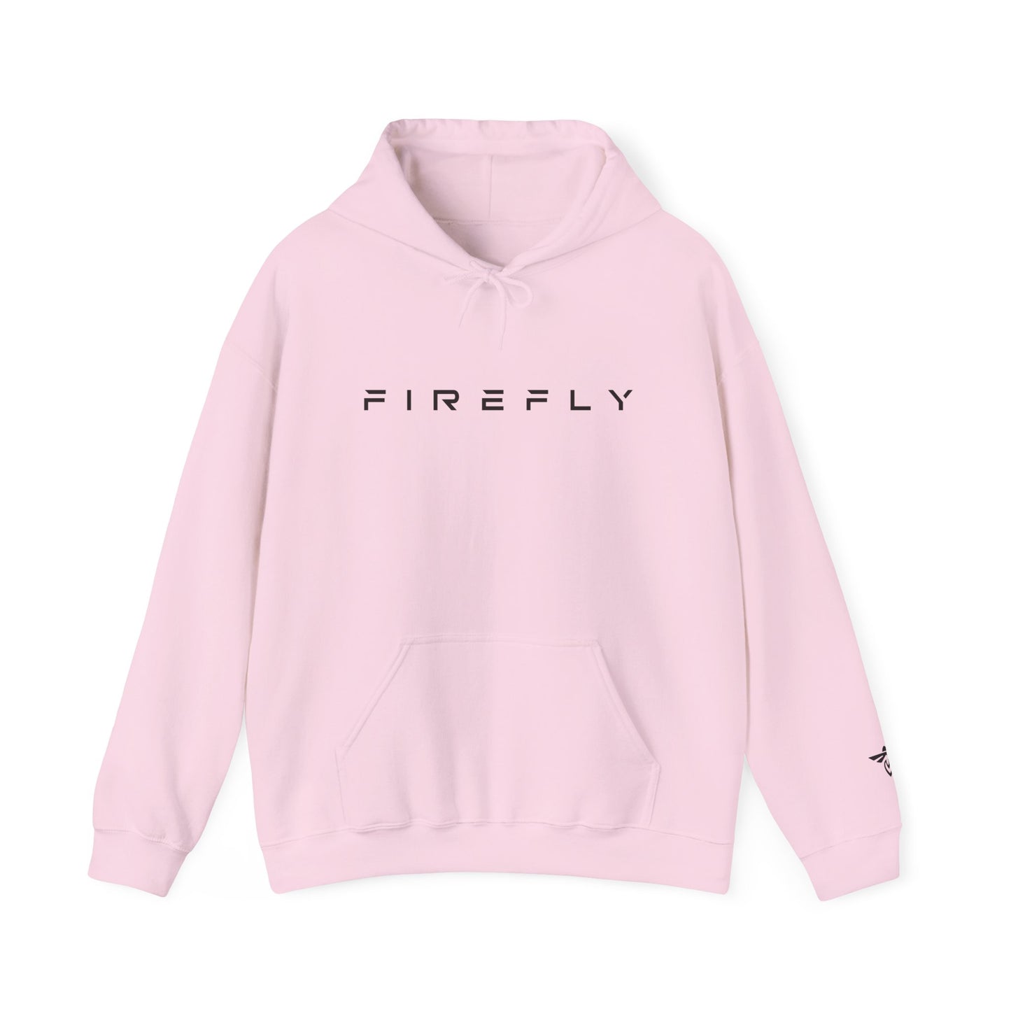 Pink hoodie with 'CHASING SERENITY' text on a white background