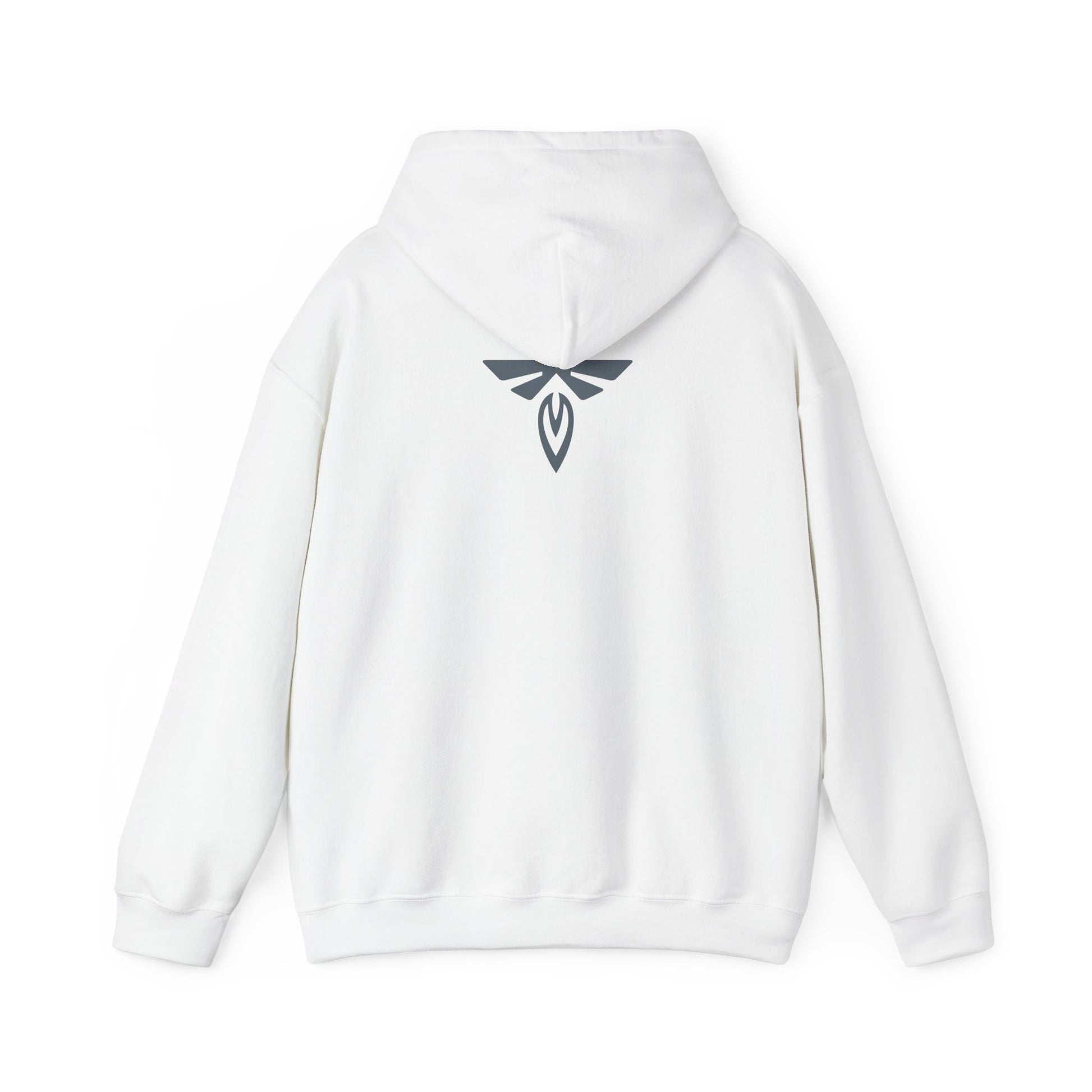 White hoodie with grey icon