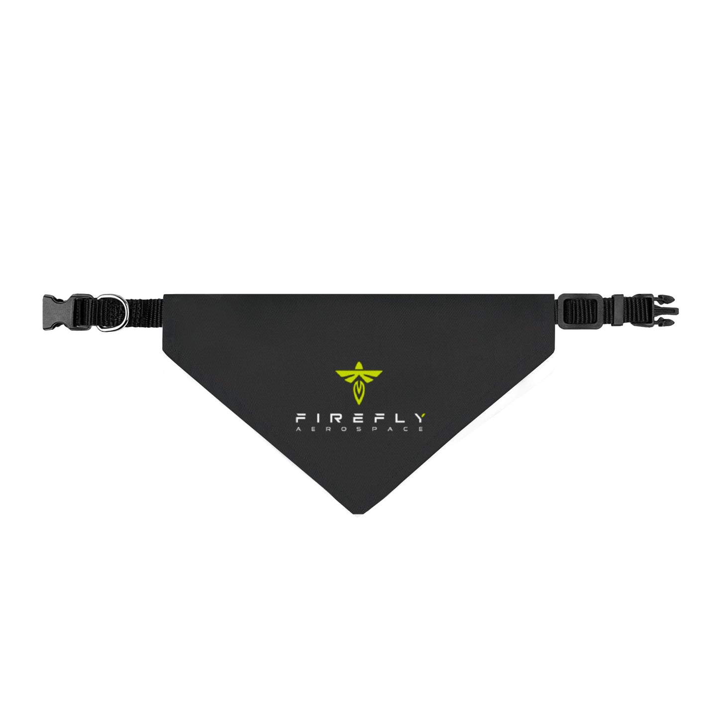 Black triangular pouch with Firefly Aerospace logo on a white background