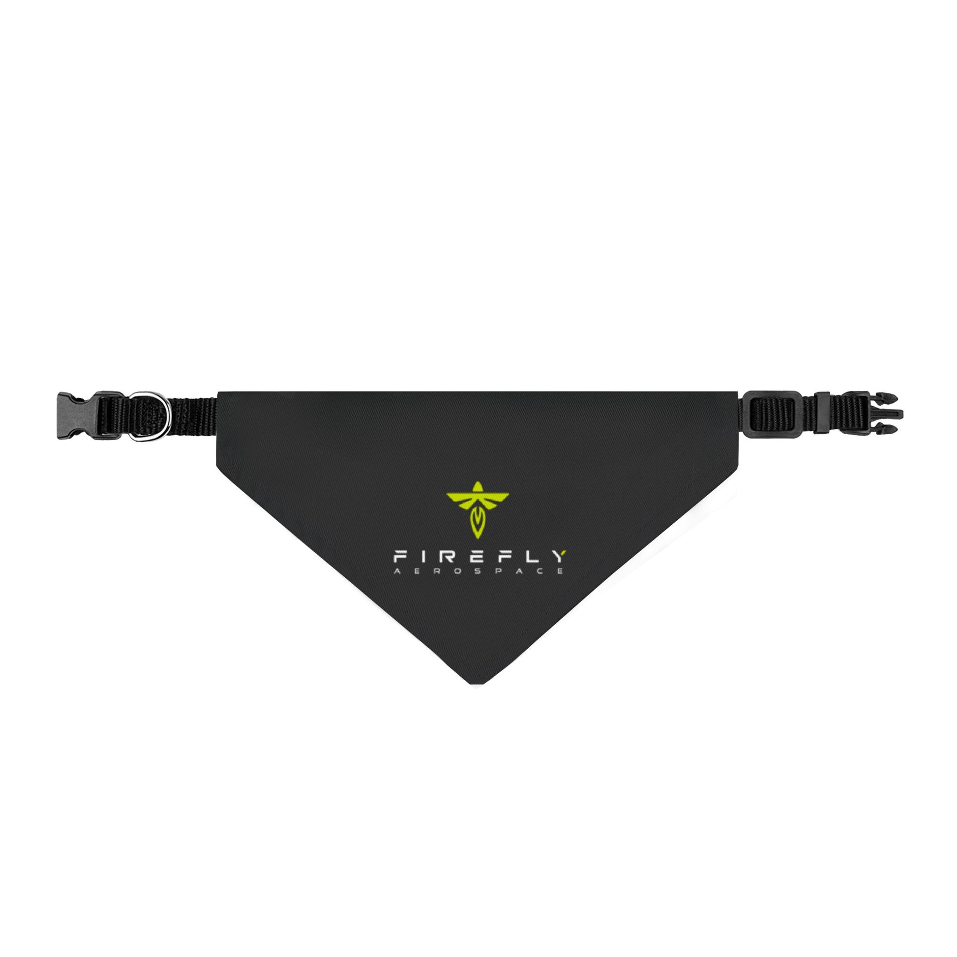 Black triangular pouch with Firefly Aerospace logo on a white background